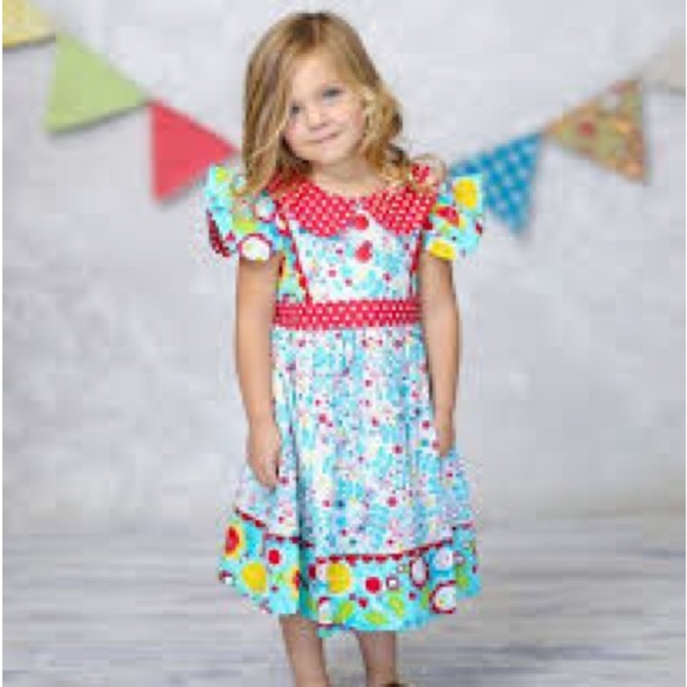 Jelly The Pug Sunshine Beverly Dress Floral and Polka Dot Dress